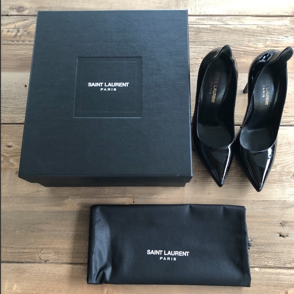 SAINT LAURENT BLACK PATENT PUMP - Picture 1 of 7